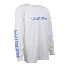 Long Sleeve Cotton Tee White Sm by Shimano Fishing