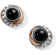 Neptune's Rings Black Agate Button Earrings by Brighton in Pasadena CA