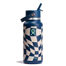 32 oz Wide Mouth with Flex Straw Cap - Checkered Indigo by Hydro Flask in Saratoga Springs NY