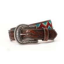 Women's Chevron Floral Tooled Belt