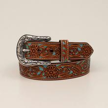 Women's Turq floral embossed belt by Ariat in Concord NC