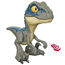 Jurassic World Mega Roar Blue Velociraptor Dinosaur Toy With Sound & Stretchable Jaw by Mattel