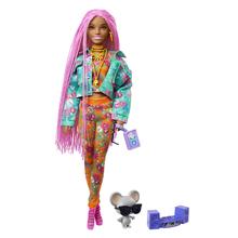 Barbie Extra Doll With Long Pink Braids And Pet by Mattel