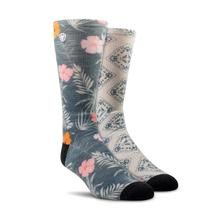 Hibiscus Crew Sock 2 Pair Multi Color Pack