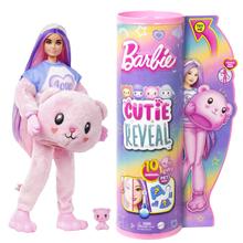 Barbie Cutie Reveal Doll & Accessories, Cozy Cute Tees Teddy Bear In "Love" T-Shirt, Purple-Streaked Pink Hair & Brown Eyes by Mattel