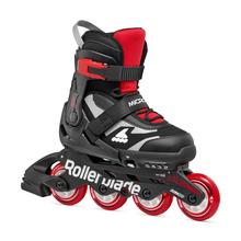 Microblade Kid's Adjustable Fitness Inline Skate, Black and Red, Junior, Youth Performance Inline Skates by Rollerblade
