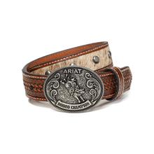 Faux Calf Hair Bull Rider Buckle Belt