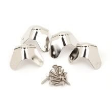 Pure Vintage 3-Screw Mount Amplifier Corners, (4), Nickel by Fender Musical Instruments Corp.