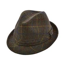 Men's Olive Wool Blend Windowpane Fedora by Stetson