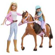 Barbie Sisters Horseback Riding Playset With Horse & 2-Seater Saddle, Barbie Doll & Stacie Doll Wearing Riding Outfits