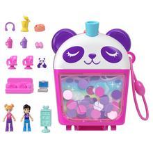 Polly Pocket Bubble Tea Panda Compact With 2 Micro Dolls And Pet Panda, Animal Toy With Food Accessories by Mattel