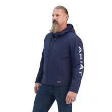 Men's Rebar Stretch Canvas Softshell Hooded Logo Jacket