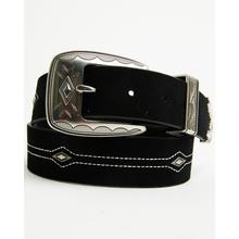 CJASU26BT1-BLK SUEDE BELT W/DIAMOND BILLETS SOUTHWESTERN CLASSIC BUCKLE FAR by Cody James in Decatur GA