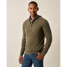 Men's Mitch Wool Cashmere Blend 1/4 Zip Hoodie by Johnnie-O in Durham NC