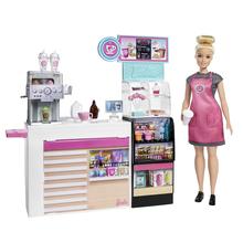 Barbie Coffee Shop Playset With Doll And Play Pieces
