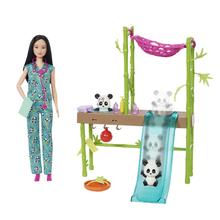 Barbie Doll And Accessories, Panda Care And Rescue Playset With Color-Change And 20+ Pieces by Mattel