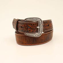 Men's Floral embossed ends belt by Ariat