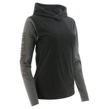 Women's UPF Hooded Banner Long Sleeve Tee Black by CAT Footwear in Durham NC