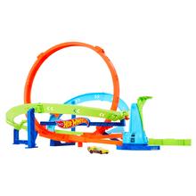 Hot Wheels Action Loop Cyclone Challenge Track Set With 1:64 Scale Toy Car, Easy Storage by Mattel