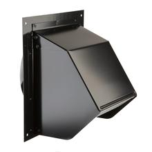 Steel Wall Cap for 6" Round Duct with Backdraft Damper and Bird Screen, Black by Broan-NuTone in Joliette QC