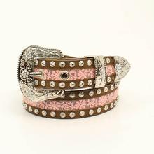 Pink lace stud belt