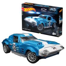 Mega Hot Wheels 63 Corvette Grand Sport Race Car Building Toy Kit by Mattel