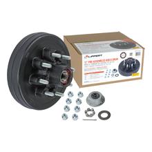 Lippert 12" Brake Drum Hub Complete Kit with Installed Bearings - 8 on 6.5", 9/16" Stud, 7,000-lb. Axles #2024013261 by LIPPERT