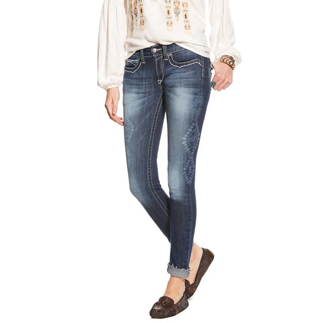 Ariat - Women's R.E.A.L Mid Rise R.E.A.L. Mid Rise Skinny Laser Aztec Jean in Durham NC