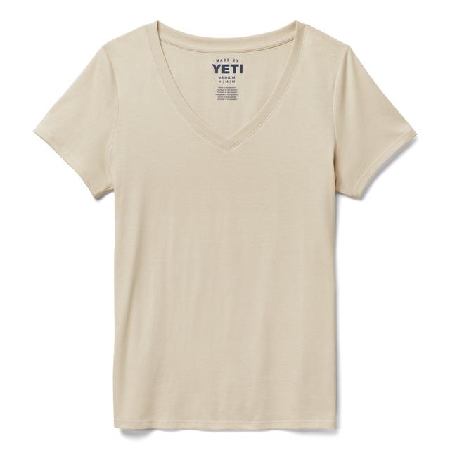 YETI - Women's Turkey Feather V-Neck Short Sleeve Tee - Sand - S in Durham NC