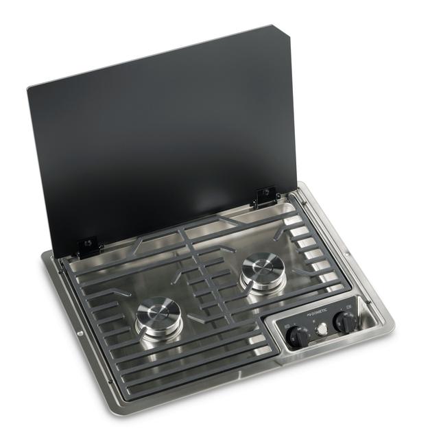 Dometic - 2-Burner Drop-In Gas Cooktop, Stainless with Glass Cover 9600014658 in Raleigh NC