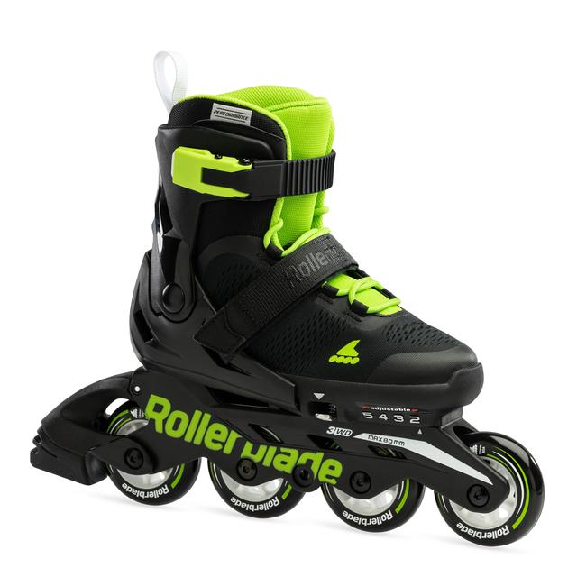 Rollerblade - Microblade Kids Adjustable Fitness Inline Skate, Black/Green