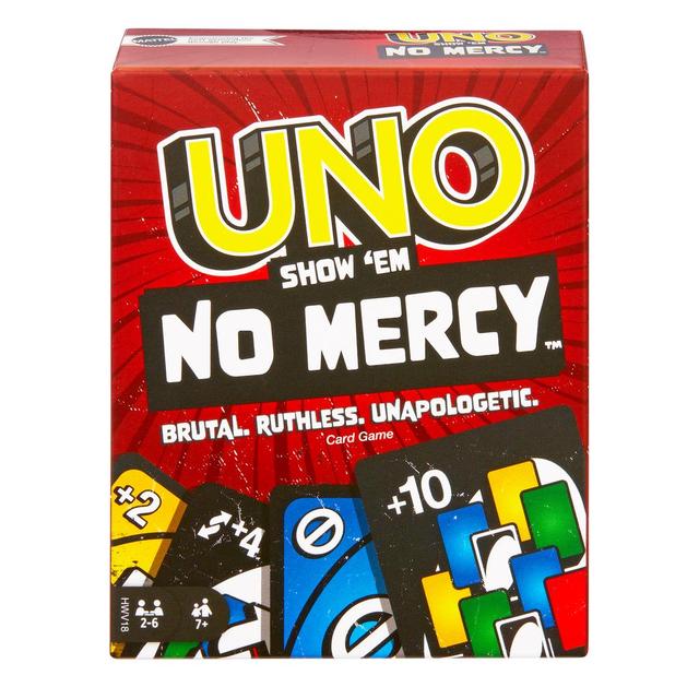 Mattel - Uno Show 'Em No Mercy Card Game For Kids, Adults & Family Night, Parties And Travel