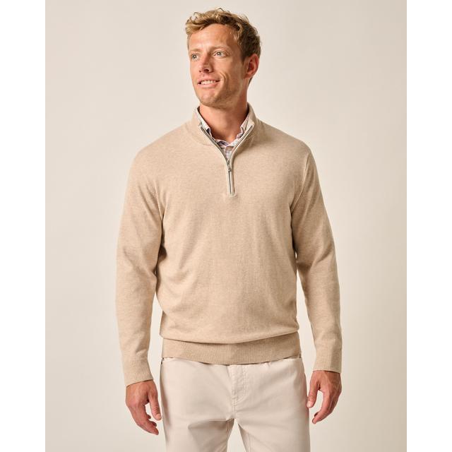 Johnnie-O - Mens Desmond Plaited Cotton Blend 1/4 Zip Pullover