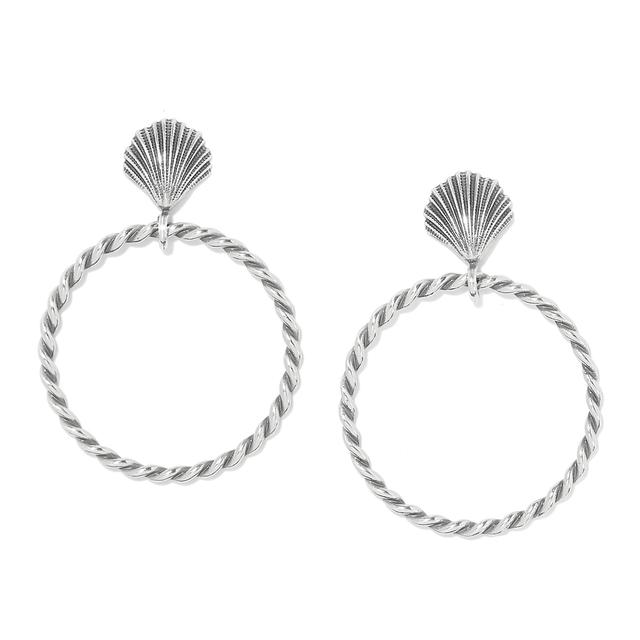 Brighton - Silver Shells Hoop Earrings in Concord NC