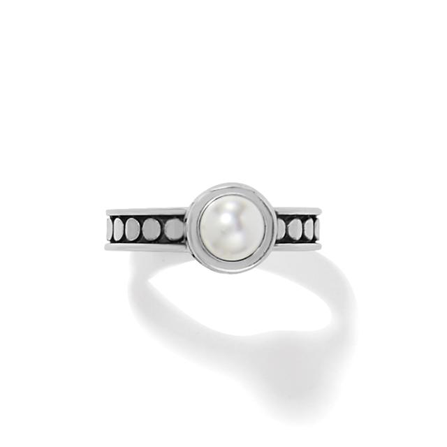 Brighton - Pebble Dot Pearl Slim Band Ring