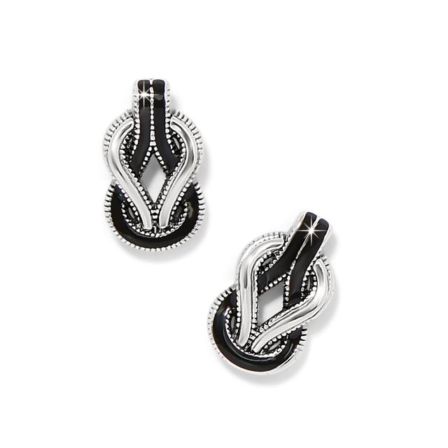 Brighton - Interlok Harmony Black Post Earrings