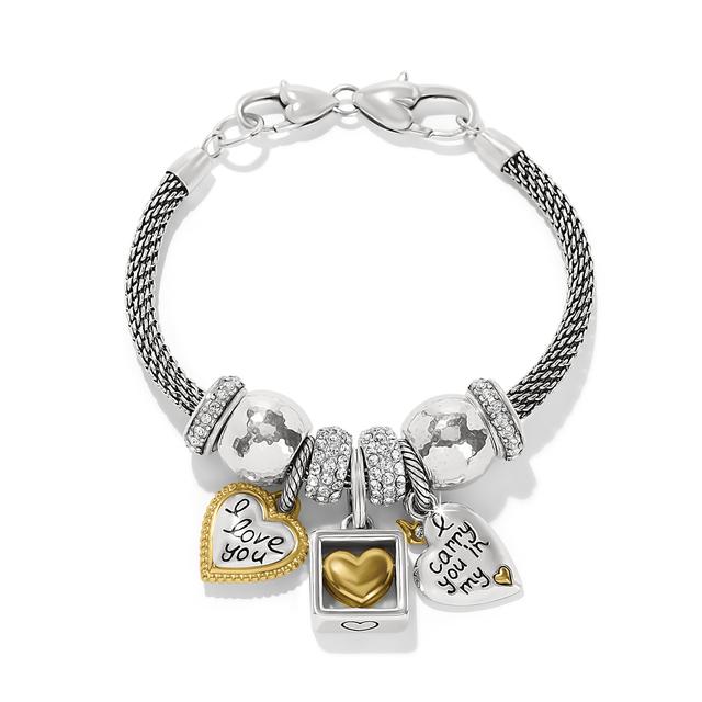 Brighton - Mixed Metal Heart Charm Bracelet in Cambria CA