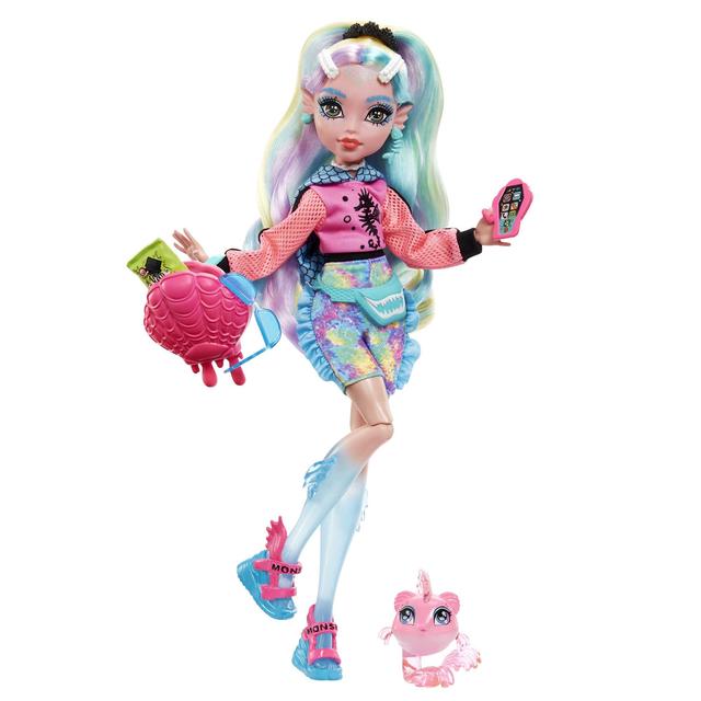 Mattel - Monster High Doll, Lagoona Blue With Pet Piranha, Colorful Streaked Hair
