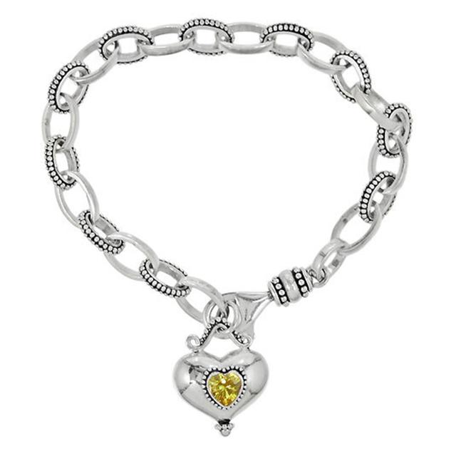 Brighton - Buddha Gold Cubic Zirconia Heart Bracelet in Oblong IL