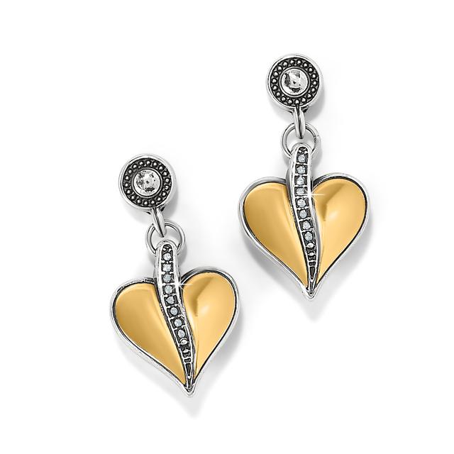 Brighton - Precious Heart Two Tone Post Drop  Earrings in Alma-MI