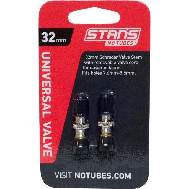 Stan's NoTubes - Valve Stem Pair, Universal, Schrader, 32MM, 10MM Base