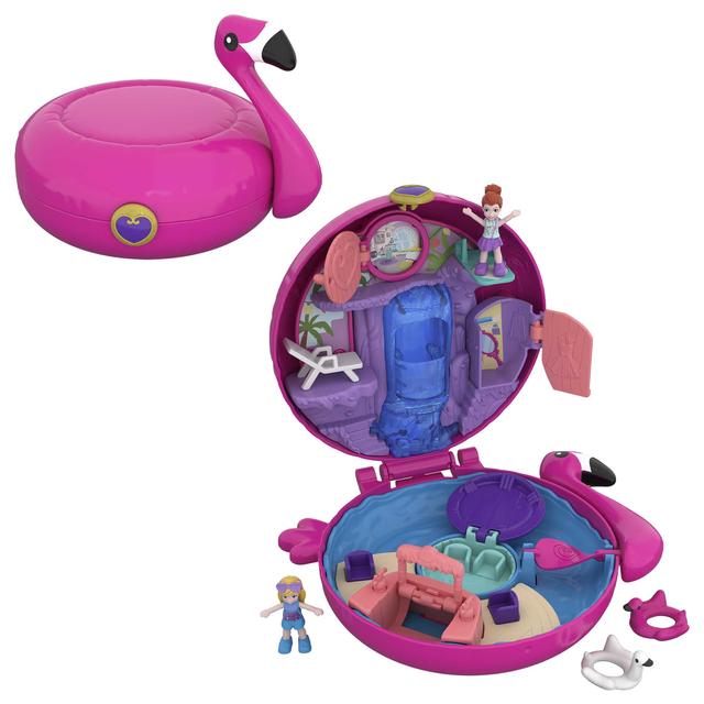 Mattel - Polly Pocket Pocket World Flamingo Floatie Compact