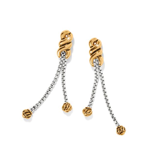 Brighton - Interlok Twist Double Chain Post Drop Earrings