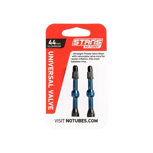 Stan's NoTubes - Valve Stem Pair, Universal, Al, Presta, 44MM, Blue