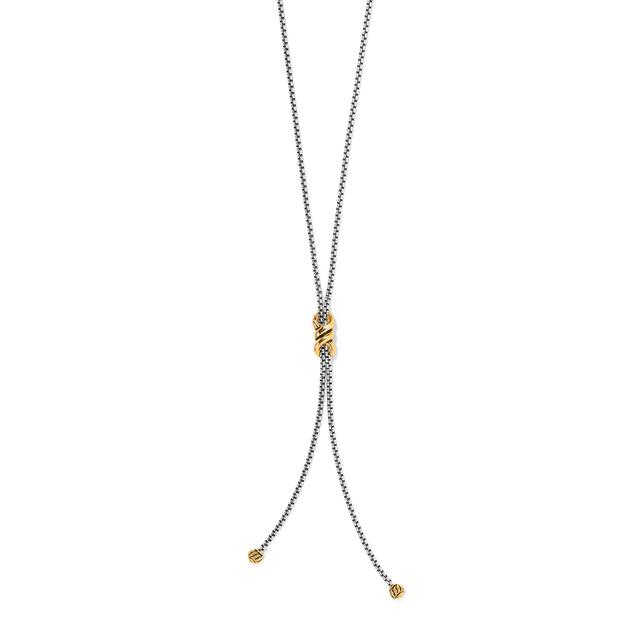 Brighton - Interlok Twist Two Tone Lariat Necklace