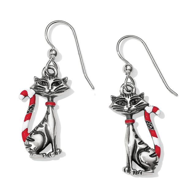 Brighton - Candy Cane Cat Earrings