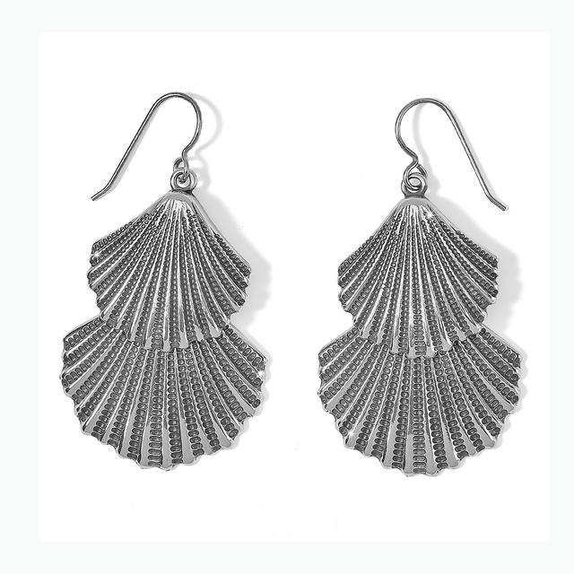 Brighton - Silver Shells Two Tier French Wire Earrings