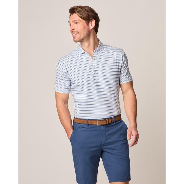 Johnnie-O - Mens Lynch Striped Linxter Cotton Performance Polo