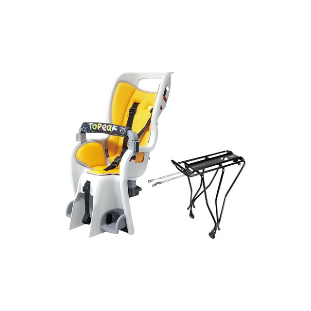 Topeak - BabySeat II w/disc mount rack, for 26" wheel, works with MTX Quick Track System 1.0 and 2.0, Yellow color seat pad