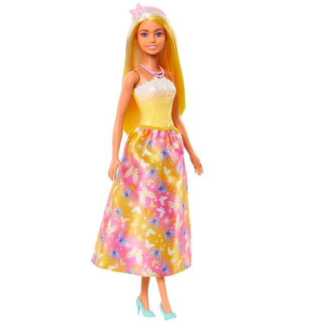 Mattel - Barbie Royal Doll With Brightly Highlighted Hair, Butterfly-Print Skirt And Accessories